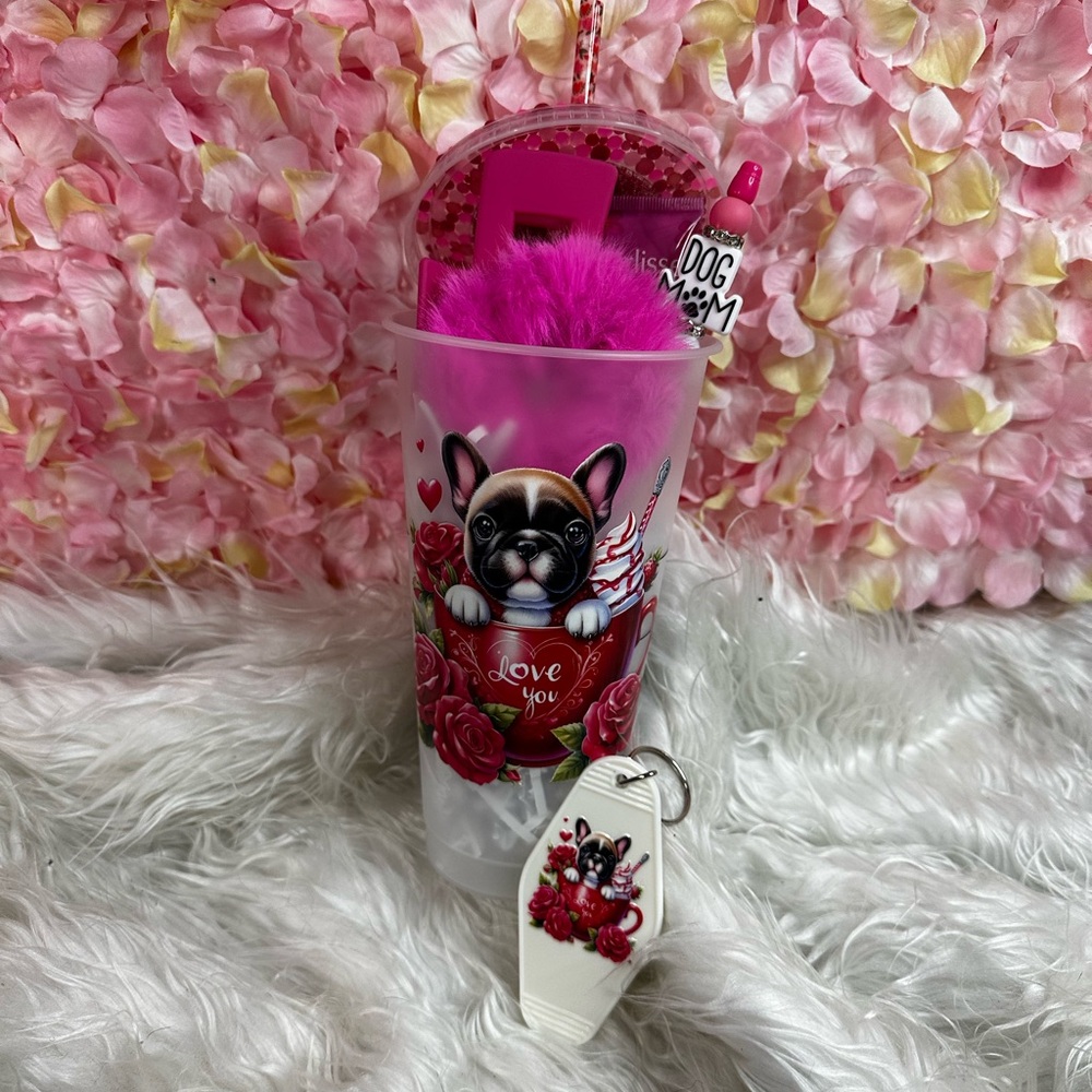 Starbucks Pink and Red Dog Mom Tumbler